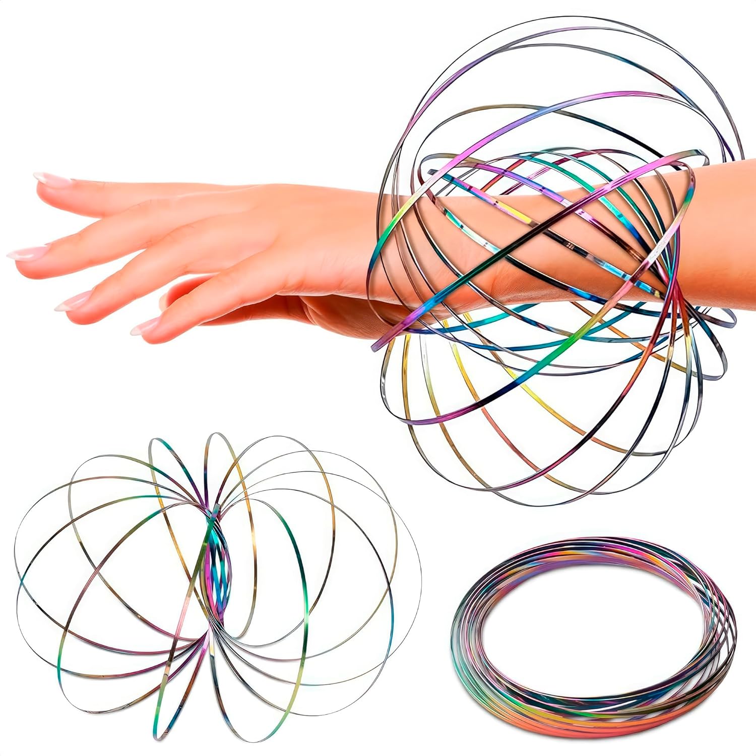 DIMROM Flow Ring, Special Spinner Ring Arm, Innovative Stainless Steel Spring Me...