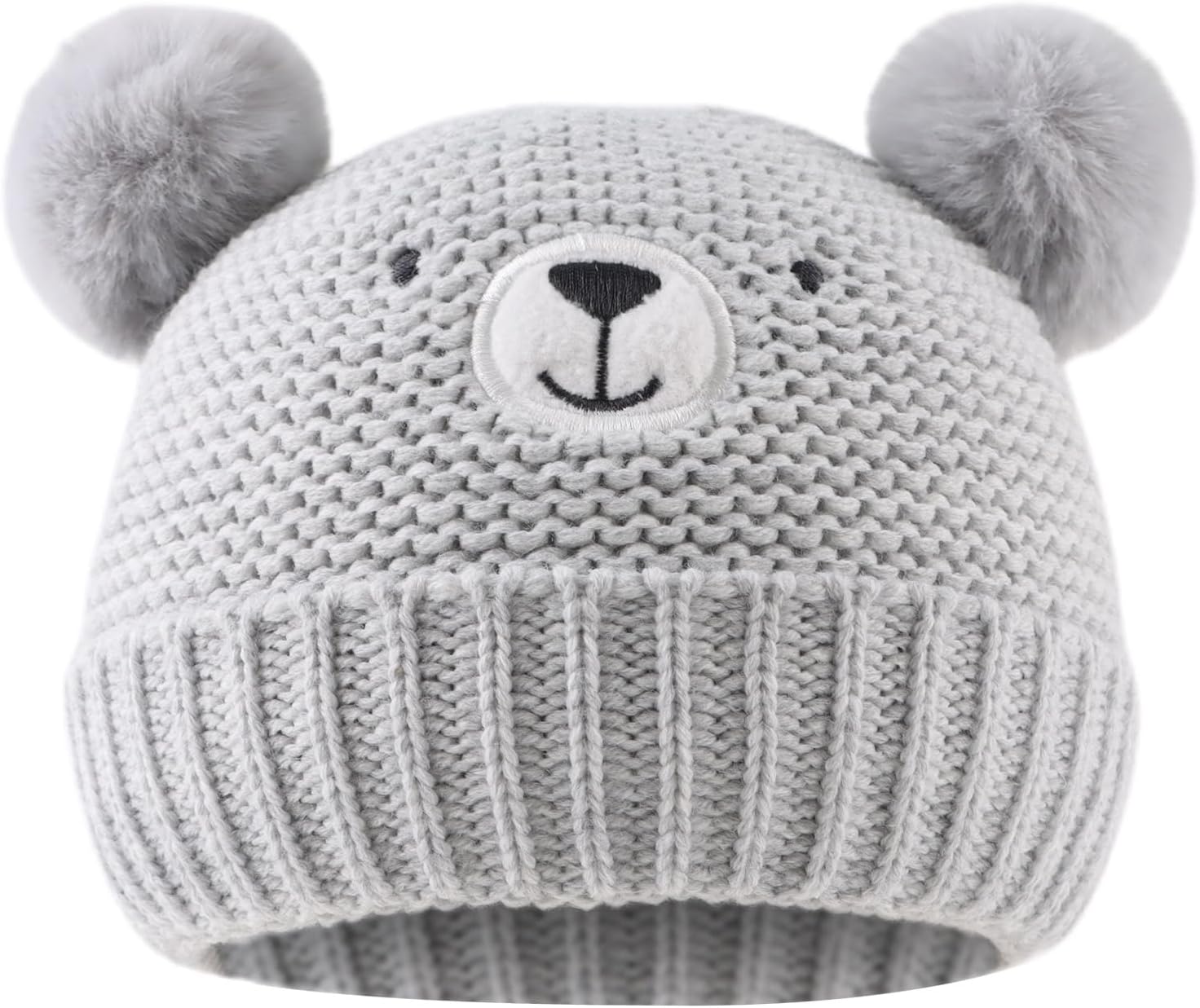 JANGANNSA Cute Bear Baby Beanie Pompom Baby Boys Hat Infant Toddler Winter Knitt...