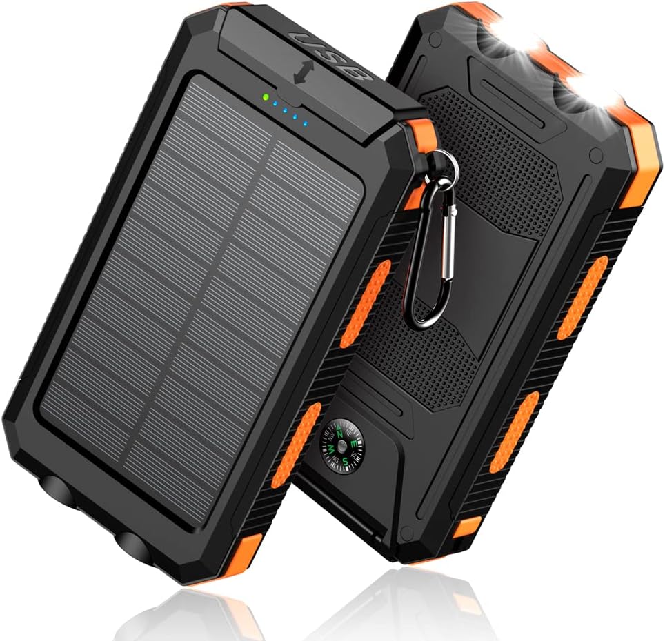 Feeke Solar-Charger-Power-Bank - 36800mAh Portable Charger,QC3.0 Fast Charger Du...