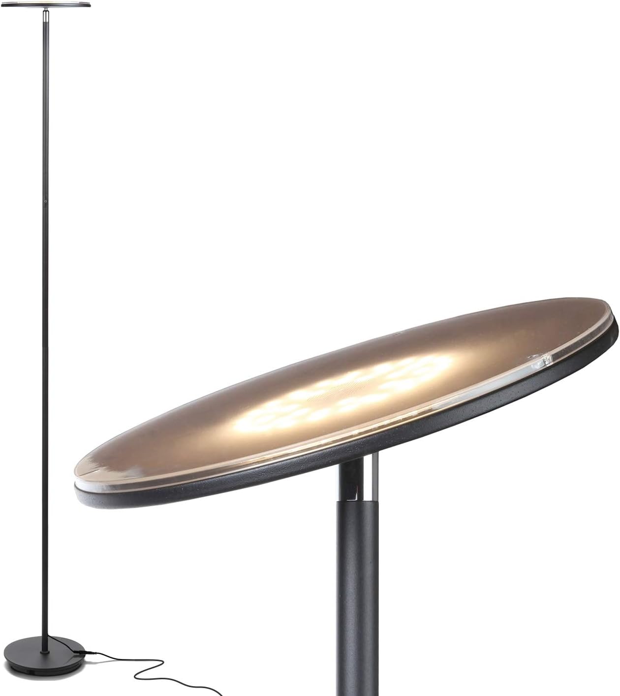 Brightech Sky LED Torchiere Super Bright Floor Lamp - Contemporary, High Lumen L...
