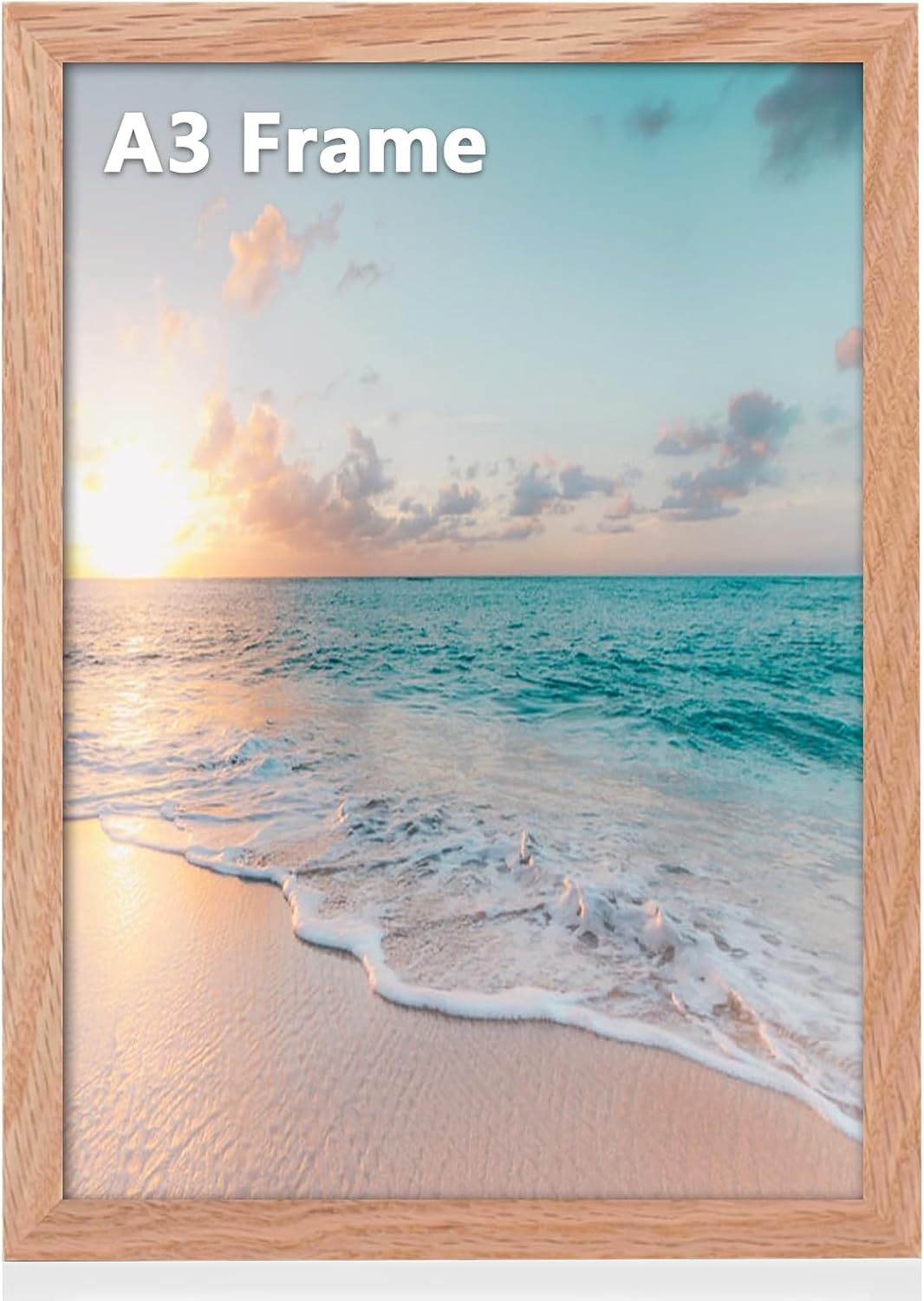 Cispree A3 Photo Frame, A3 OAK Wooden Picture Frames with Mount for A4 Print for...