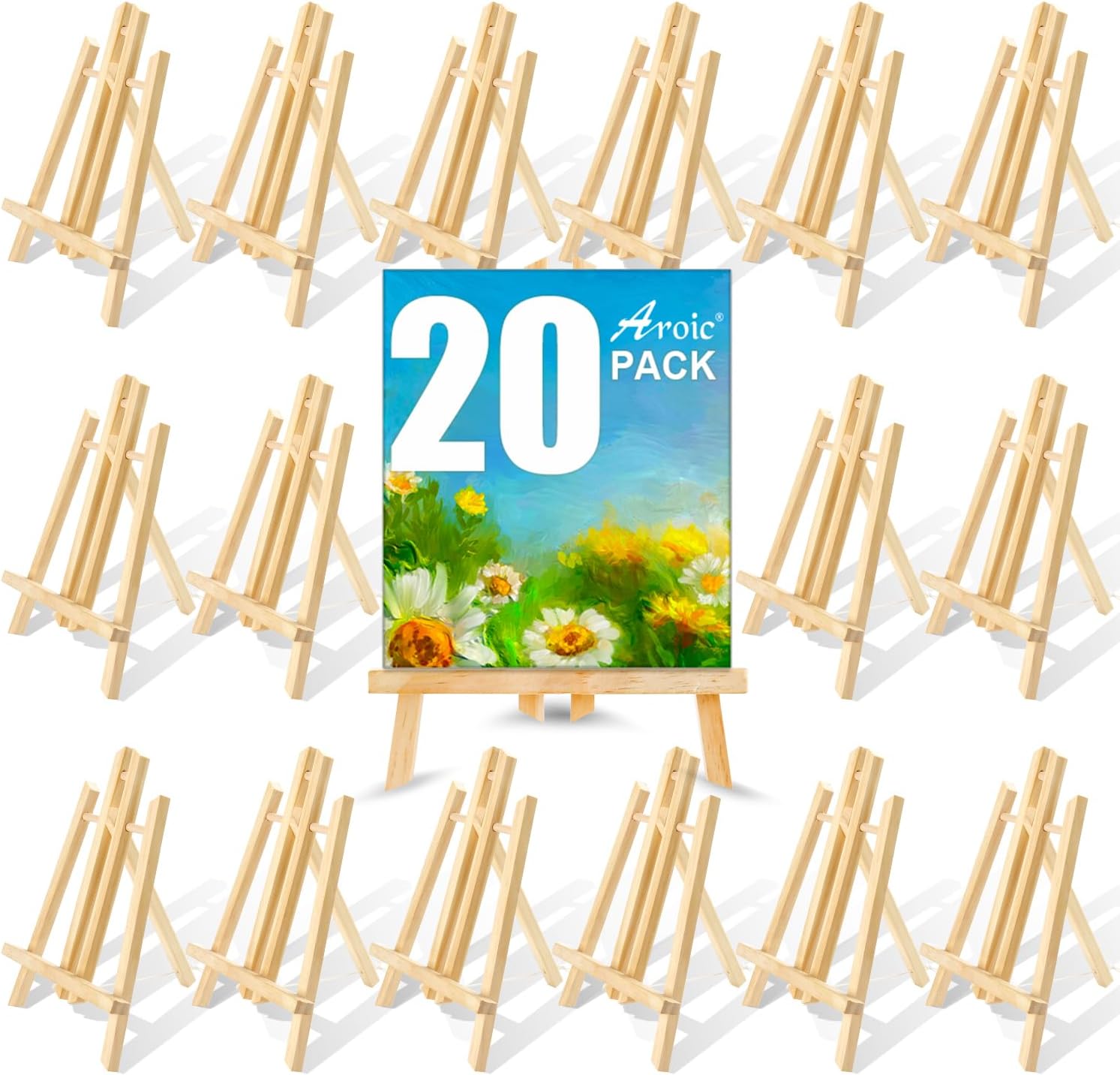 AROIC 20 Pack 11.8" Small Painting Easel,Wood Easels, Easel Stand for Painting,...