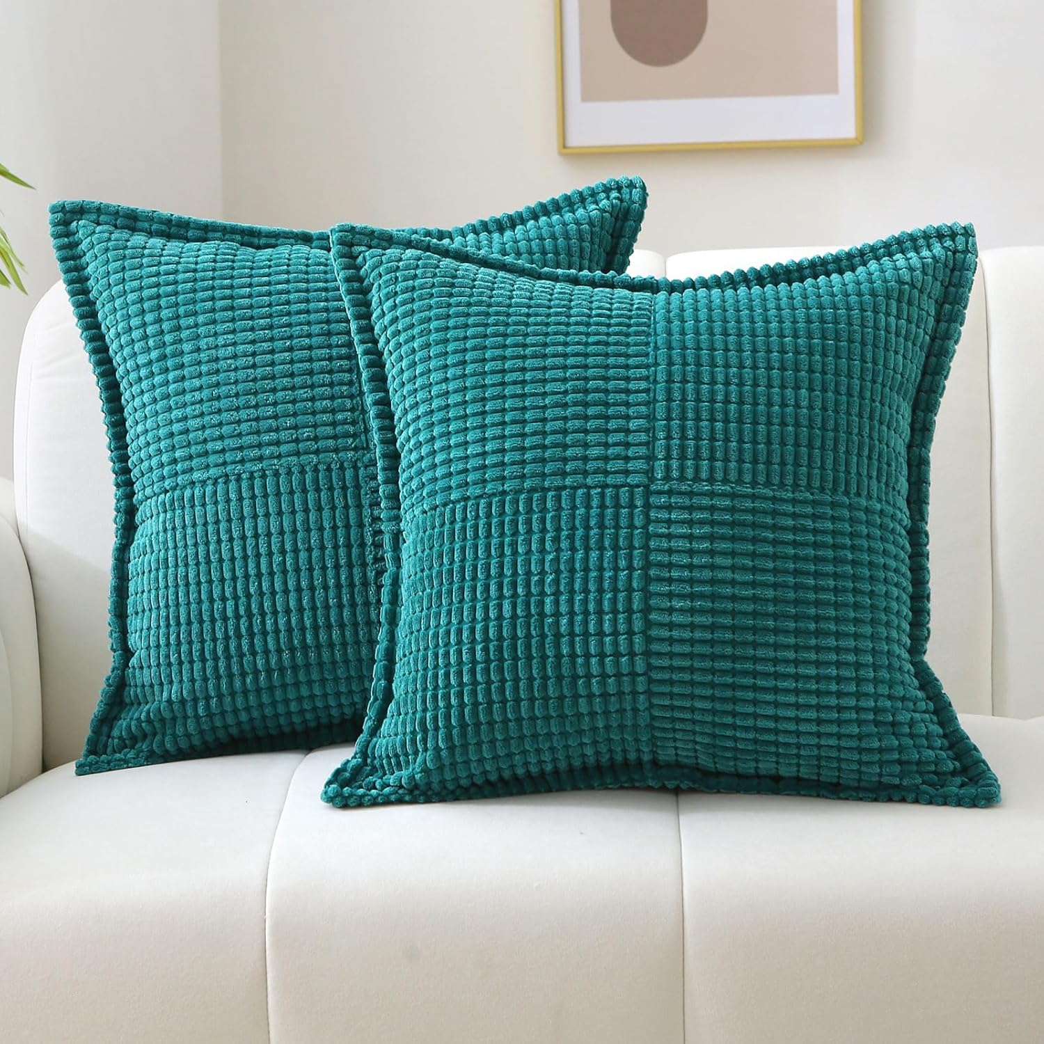 Teal Green Decorative Throw Pillow Covers, Special 18x18 Inch Cushion Case, Inno...