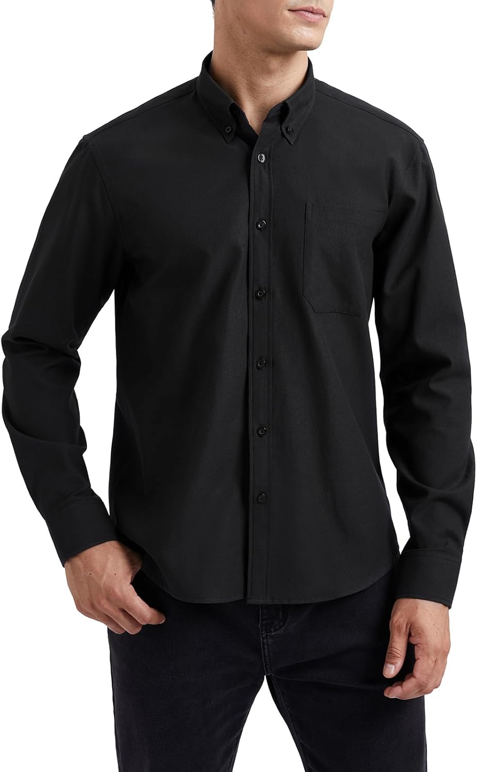 HISDERN Men's Oxford Shirts Casual Long Sleeve Shirt for Men Plain Smart Button...