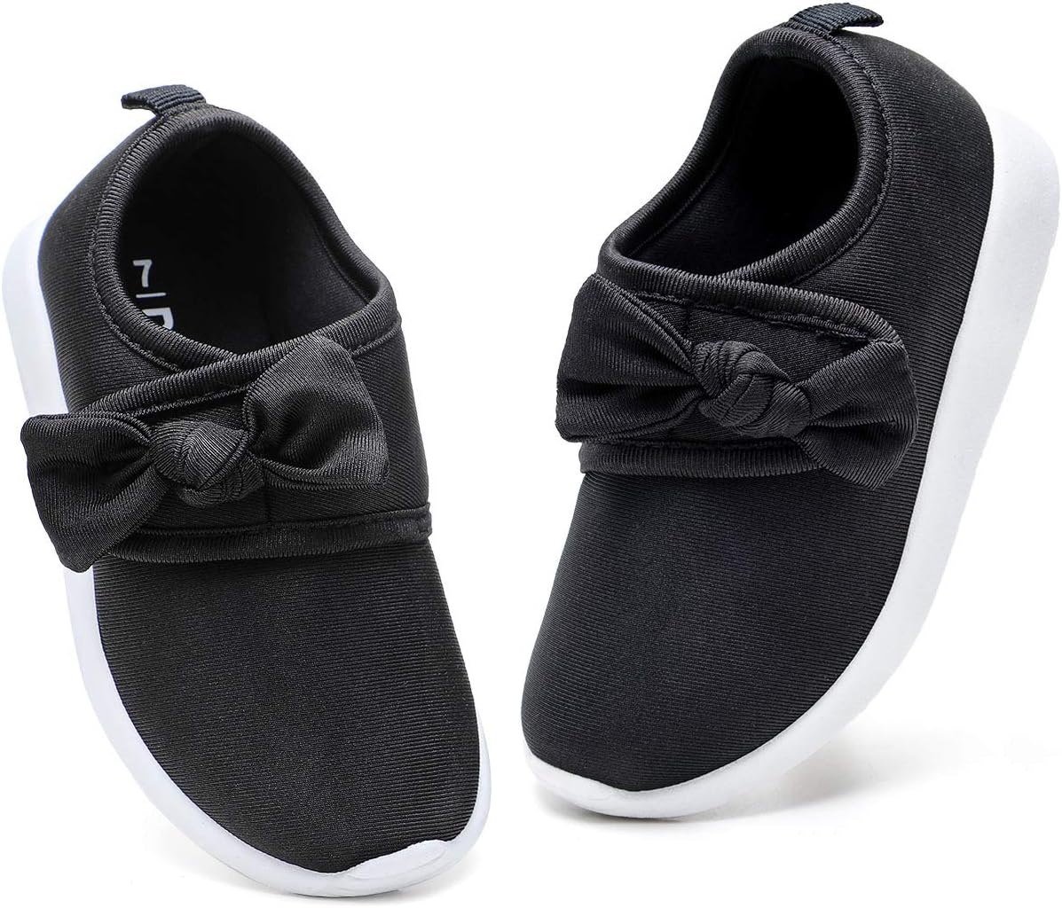 nerteo Toddler Girl Shoes Lightweight Slip On Sneakers for Kids 10 Toddler Black