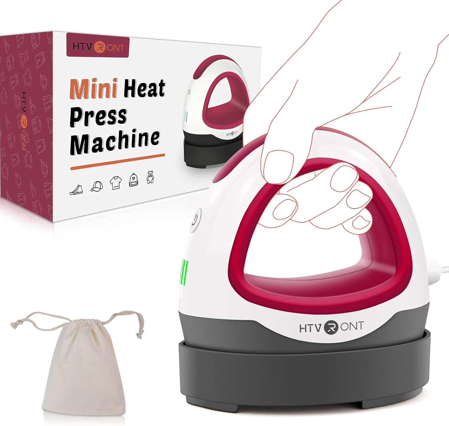 HTVRONT Heat Press Mini Iron, Special Mini Heat Press Machine for T Shirts, Inno...
