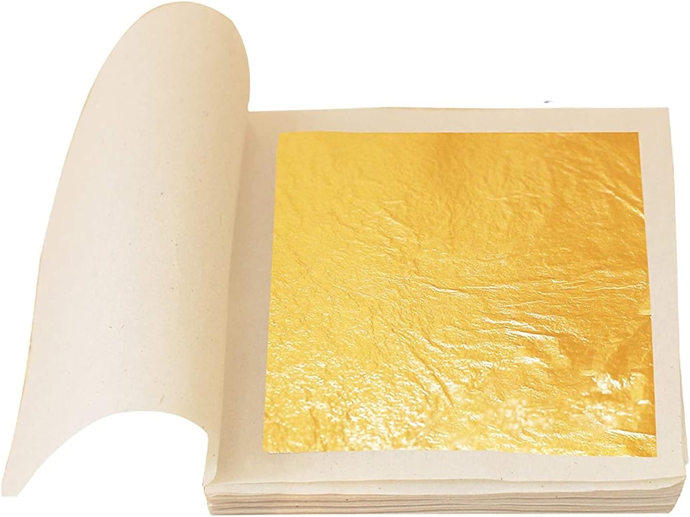10Pcs Edible Gold Leaf,24K Gold Leaf Sheets for Cakes Drinks Decoration (Side Le...