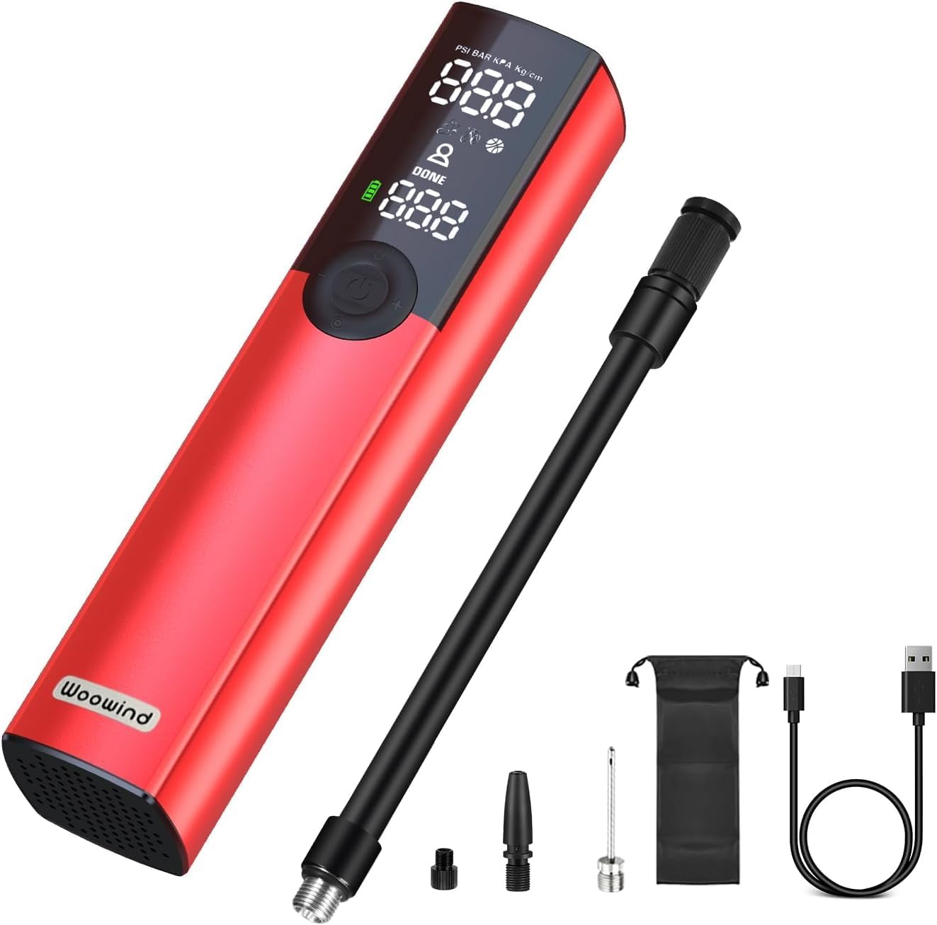 Woowind BP188 Electric Bike Pump Presta Valve And Schrader, Air Pump Tyre Inflat...