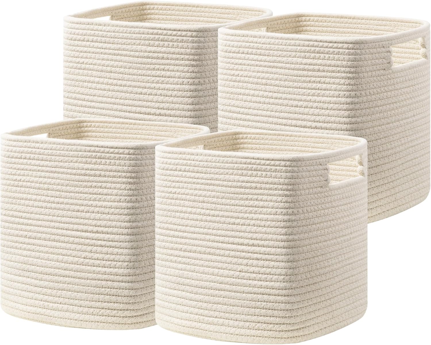 UBBCARE Storage Basket, Special Set of 4 Cotton Rope Baskets for Shelves, Innova...