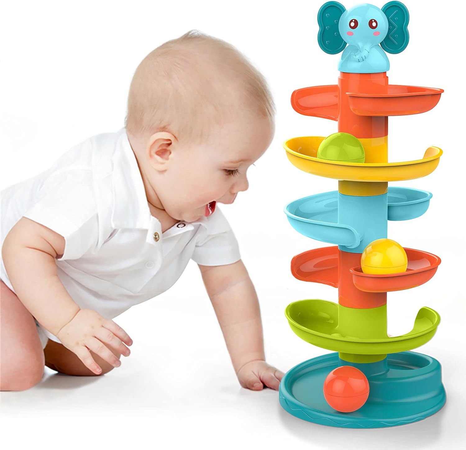 LZDMY Baby Toy 9-18 Months, Ball Drop and Roll Ramp Toy for 1 Year Old Boys Girl...