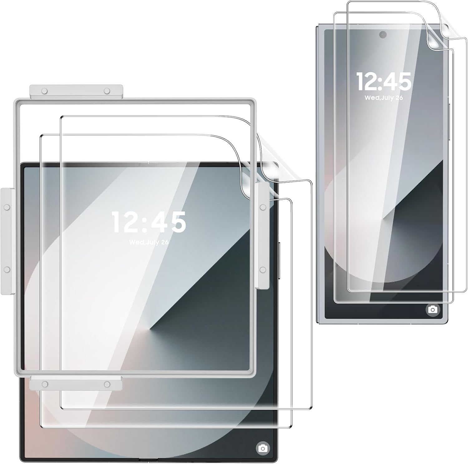 Vizvera for Samsung Galaxy Z Fold 6 Screen Protector [Phone Case Friendly] [2 +2...