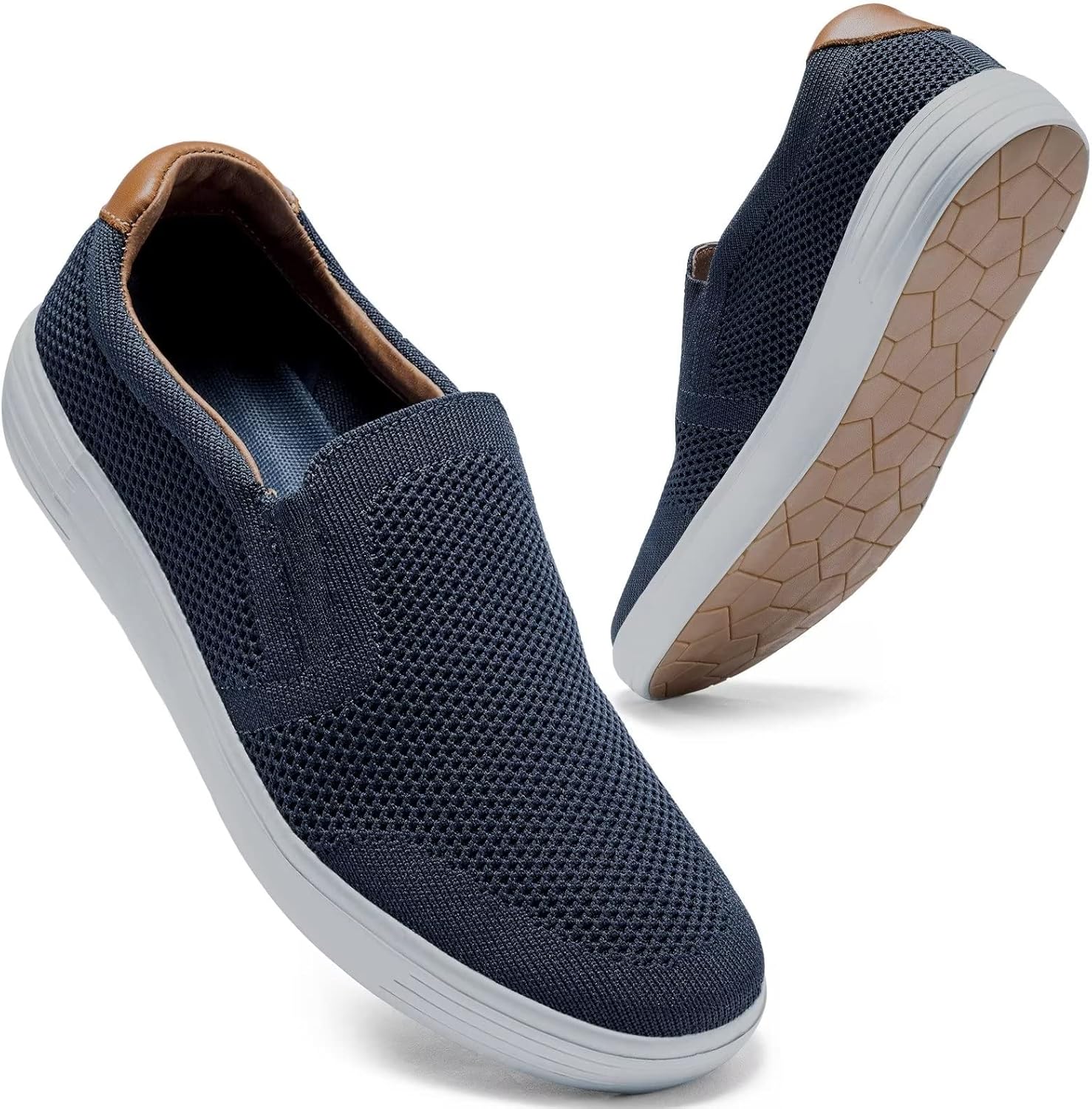 konhill Slip on Sneaker for Men- Casual Knit Boat Loafers Walking Shoes Driving...