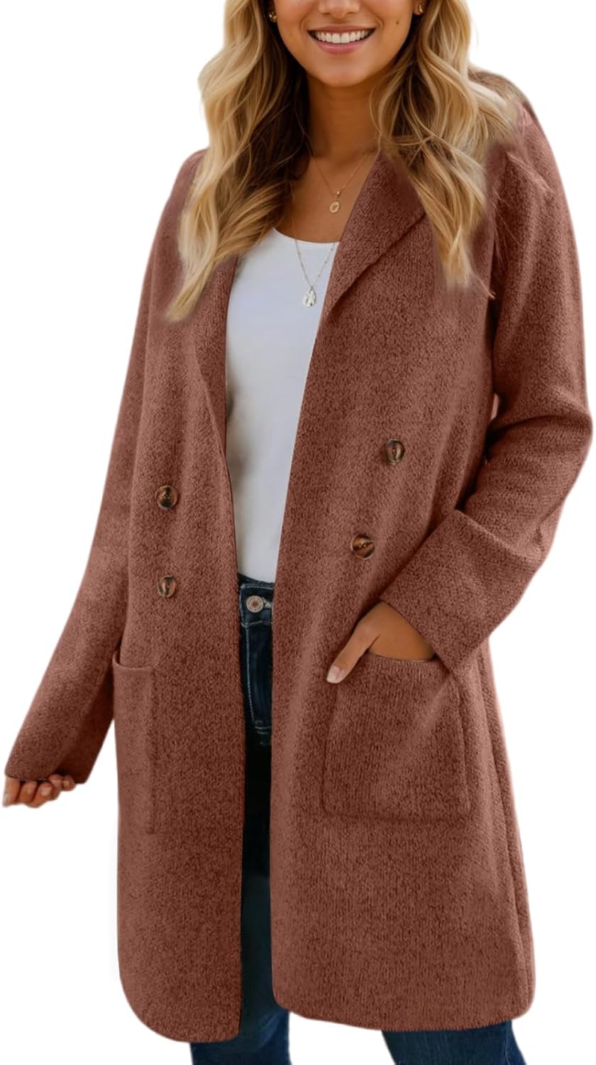 VIMPUNEC Fall Long Cardigan Sweaters for Women Trendy Open Front Coats Knit Wint...