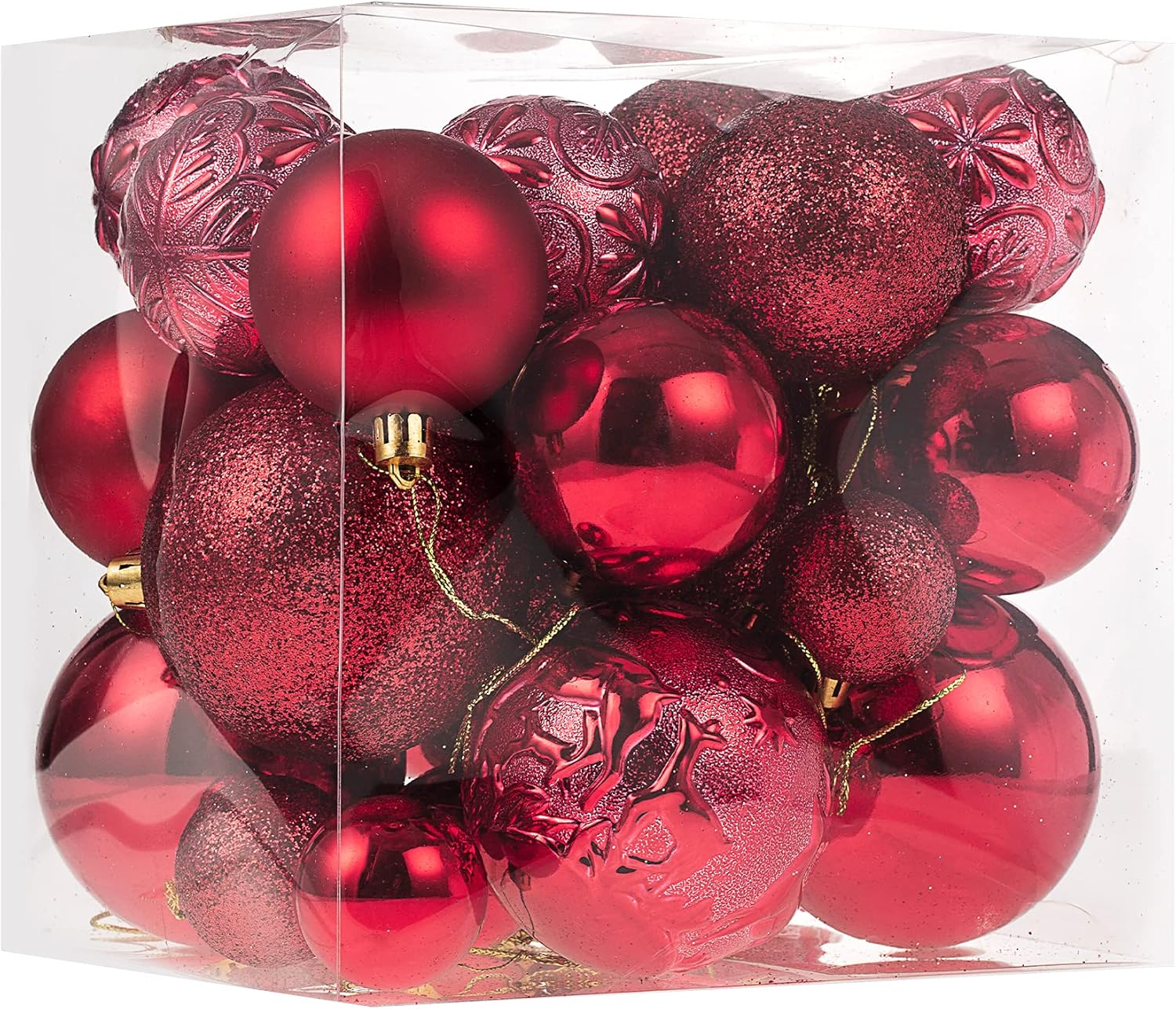 Christmas Ornaments for Xmas Trees,Red Shatterproof Christmas Ball Ornaments Red...