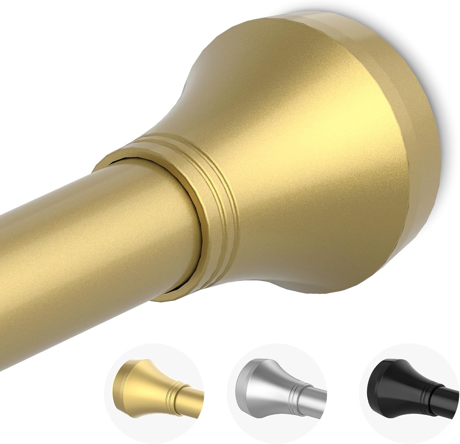 Gold Shower Curtain Rod Spring Tension 30 to 63 Inch,1 Inch Diameter Adjustable...