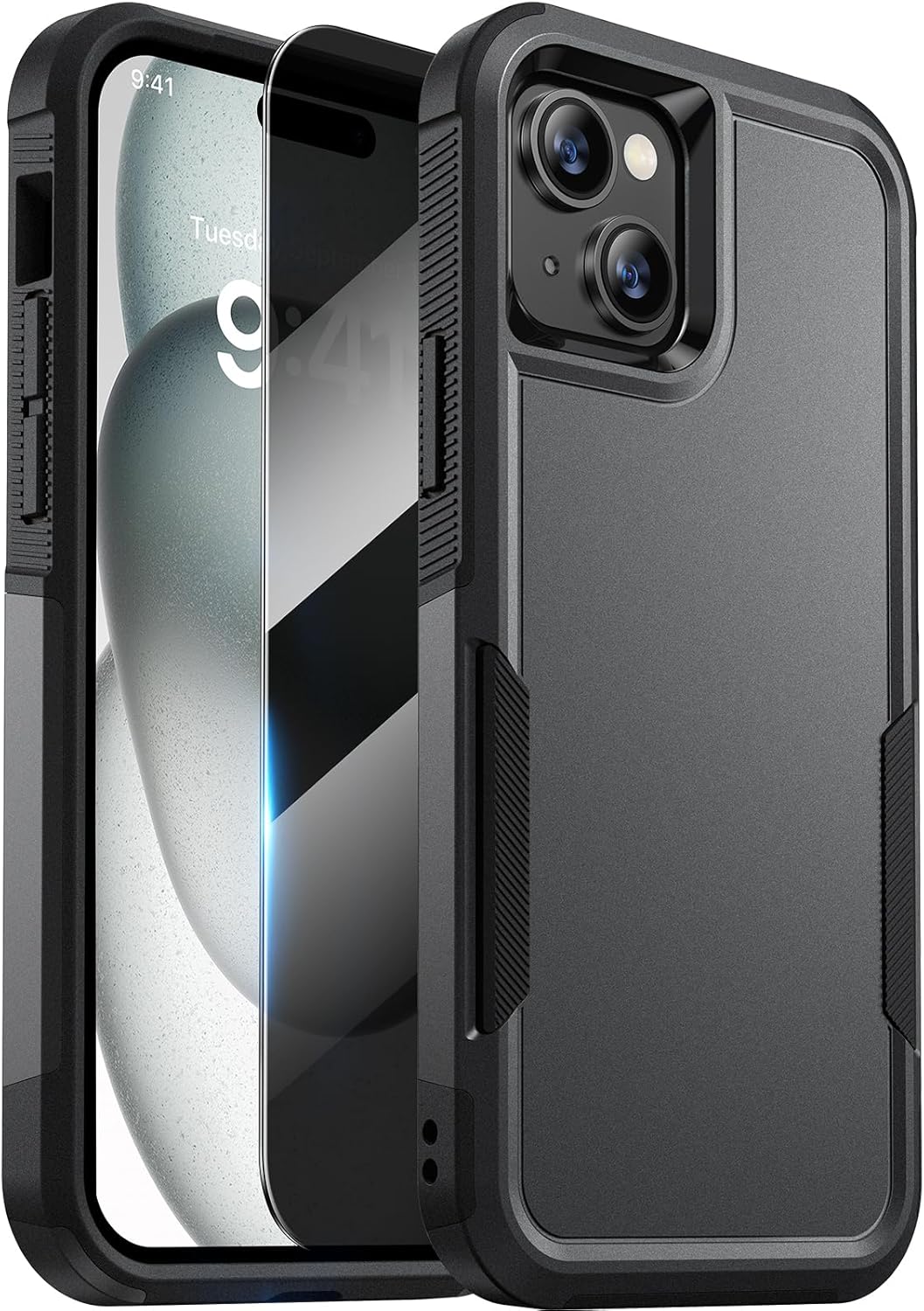 Diaclara Designed for iPhone 15 Plus Case, [with Privacy Screen Protector] [Anti...