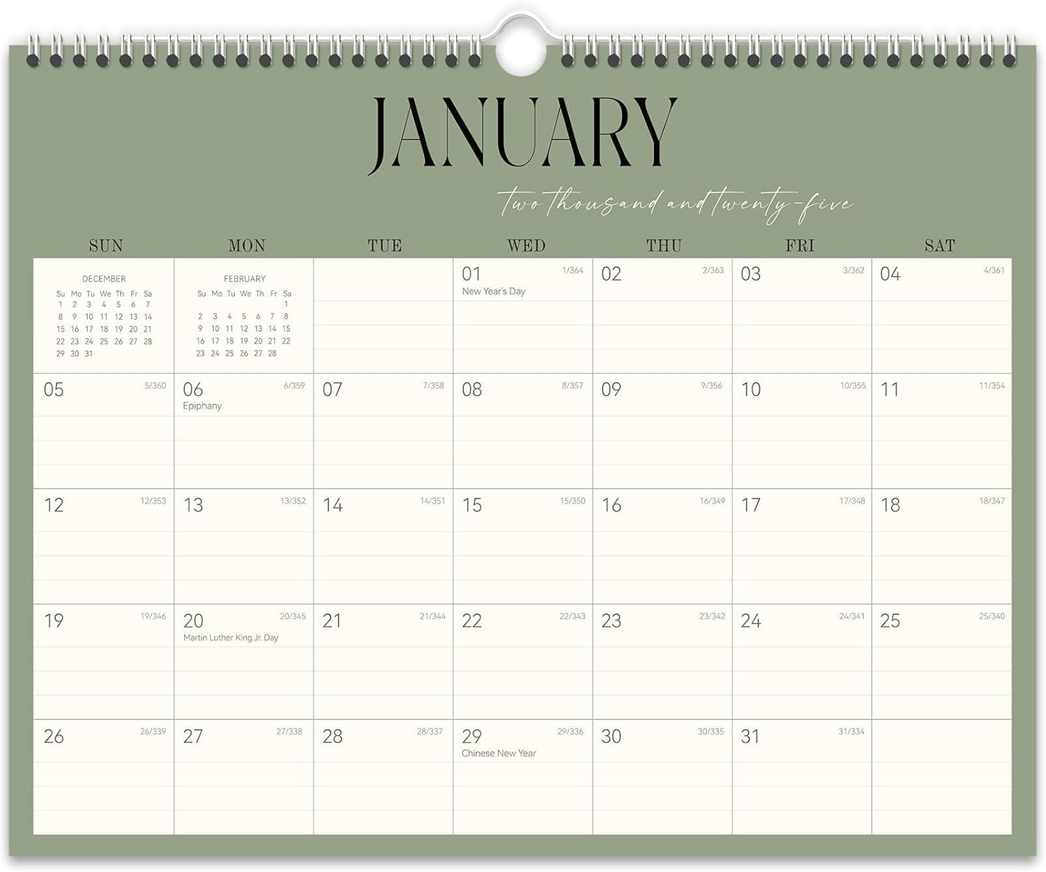 GuassLee Wall Calendar 2025, Special Calendar for 18-Month Hanging Desk/Wall, Un...