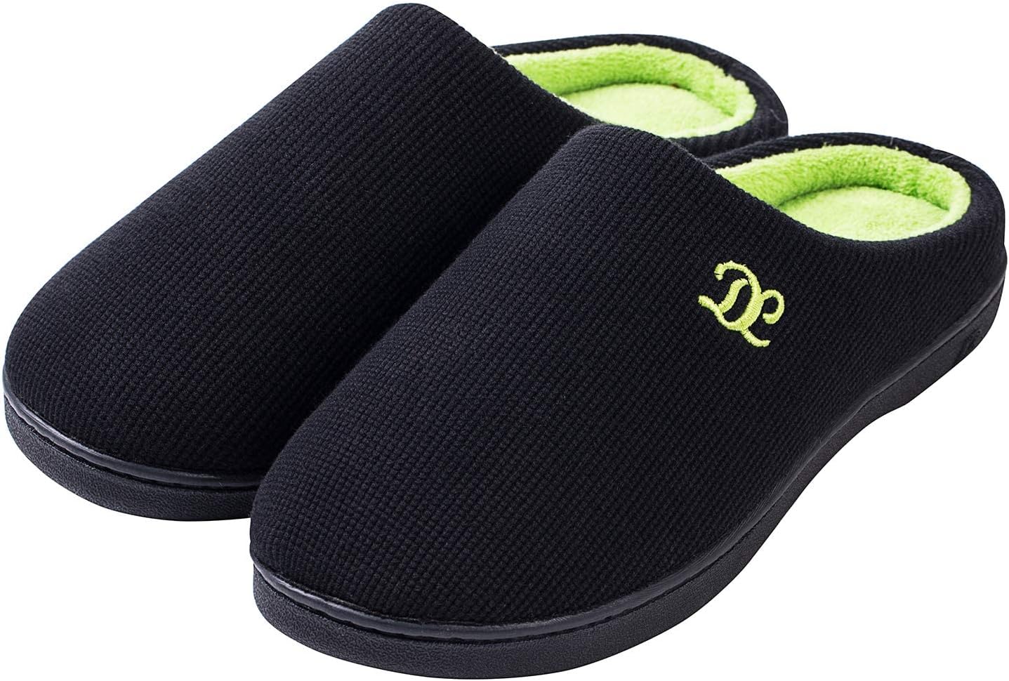 DL Mens Memory Foam Slippers Slip on, Comfy House Slippers For Mens Indoor Outdo...