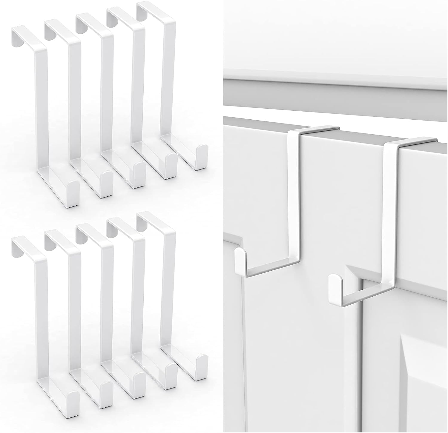 Over The Door Hooks 10 Pack, Z-Shaped Door Hanger Hook Fits The 1 3/8" and 1 3/4...