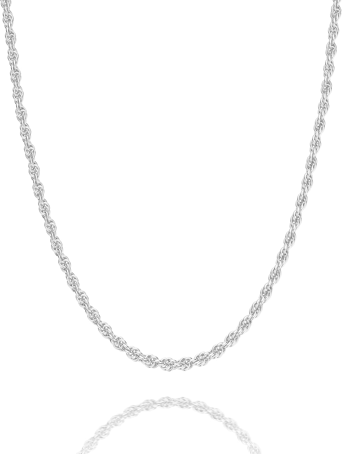 Waitsoul 925 Sterling Silver Rope Chain Lobster Clasp 2/2.5/3/4/5mm Gold/Silver...