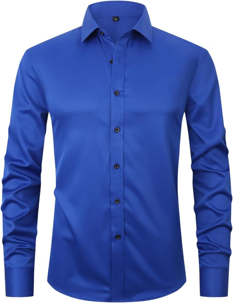 corfty Men Long Sleeve Dress Shirt - Regular Fit Stretch Free-Wrinkle Button Dow...