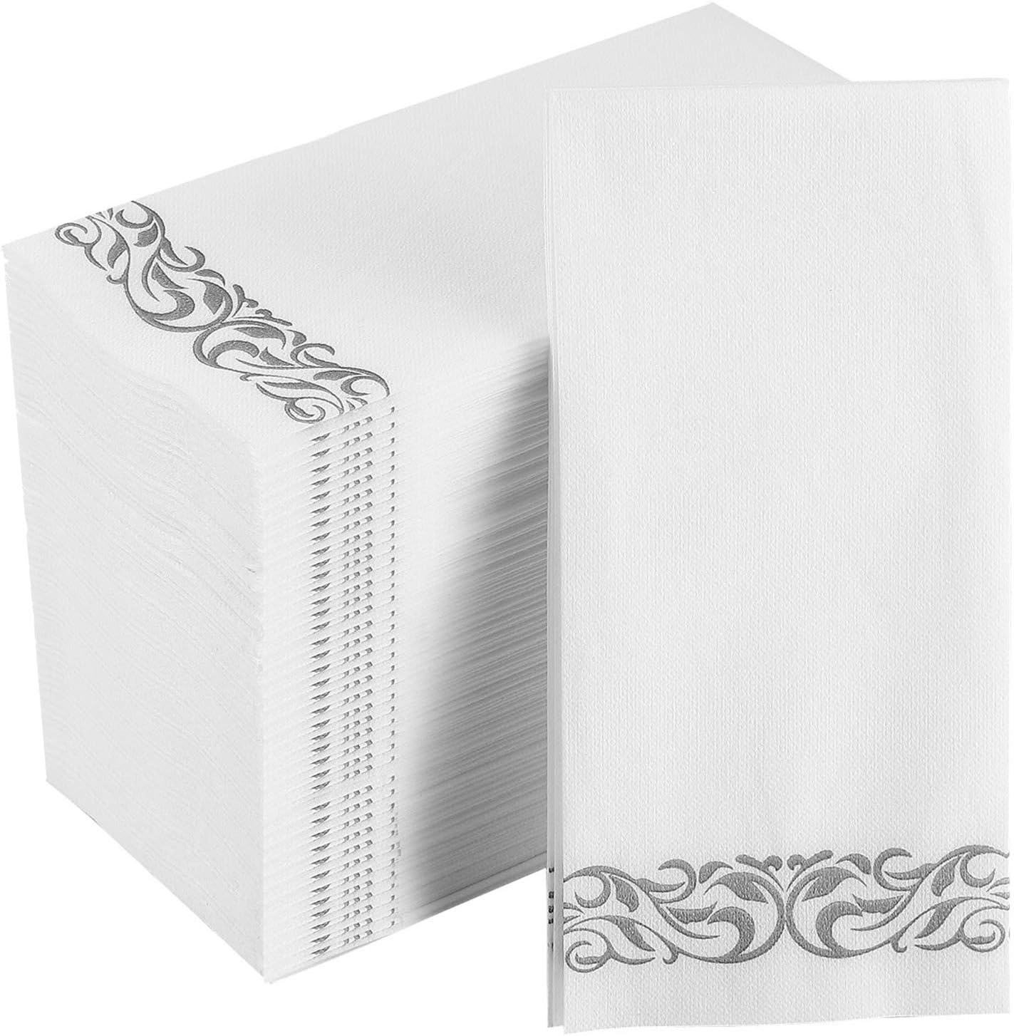 FOCUSLINE 200 Linen Feel Disposable Bathroom Napkins, Soft and Absorbent Paper G...