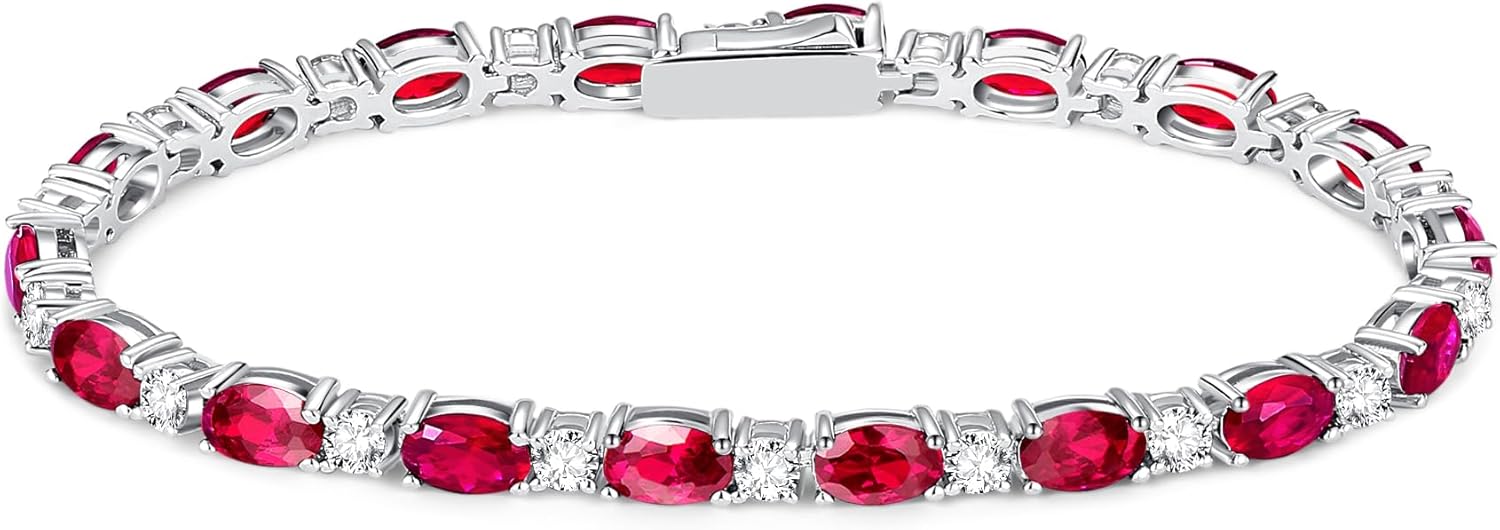 FANCIME Birthstone Bracelets Sterling Silver Tennis Bracelets Charm Fine Jewelry...