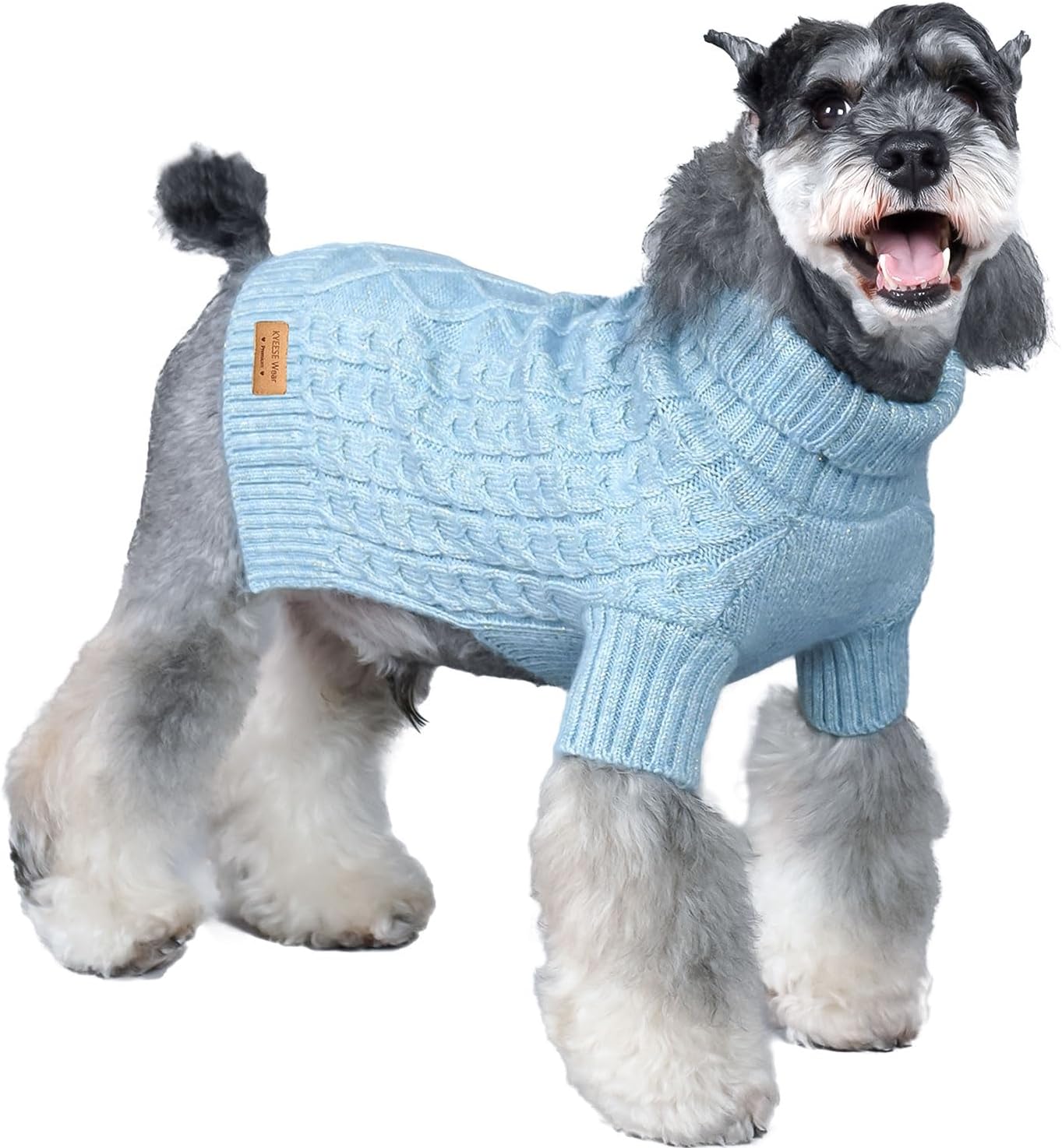 KYEESE Dog Sweater Stretchy Dog Coats for Small Dog, Soft Classic Cable Knit Dog...