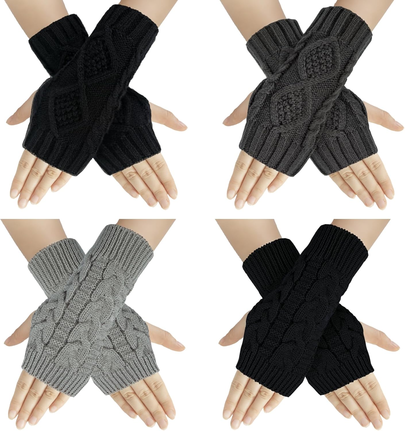 Chalier Fashion Women Fingerless Gloves, Winter Warm Arm Gloves Wrist Arm Warmer...