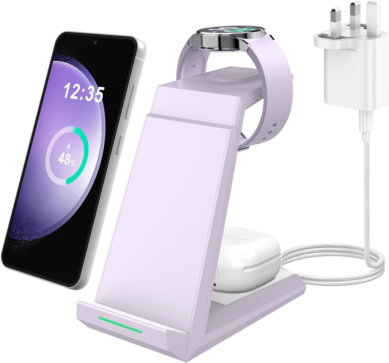 Wireless Charging Station for Samsung - NANAMI 3 in 1 Wireless Charger for Galax...