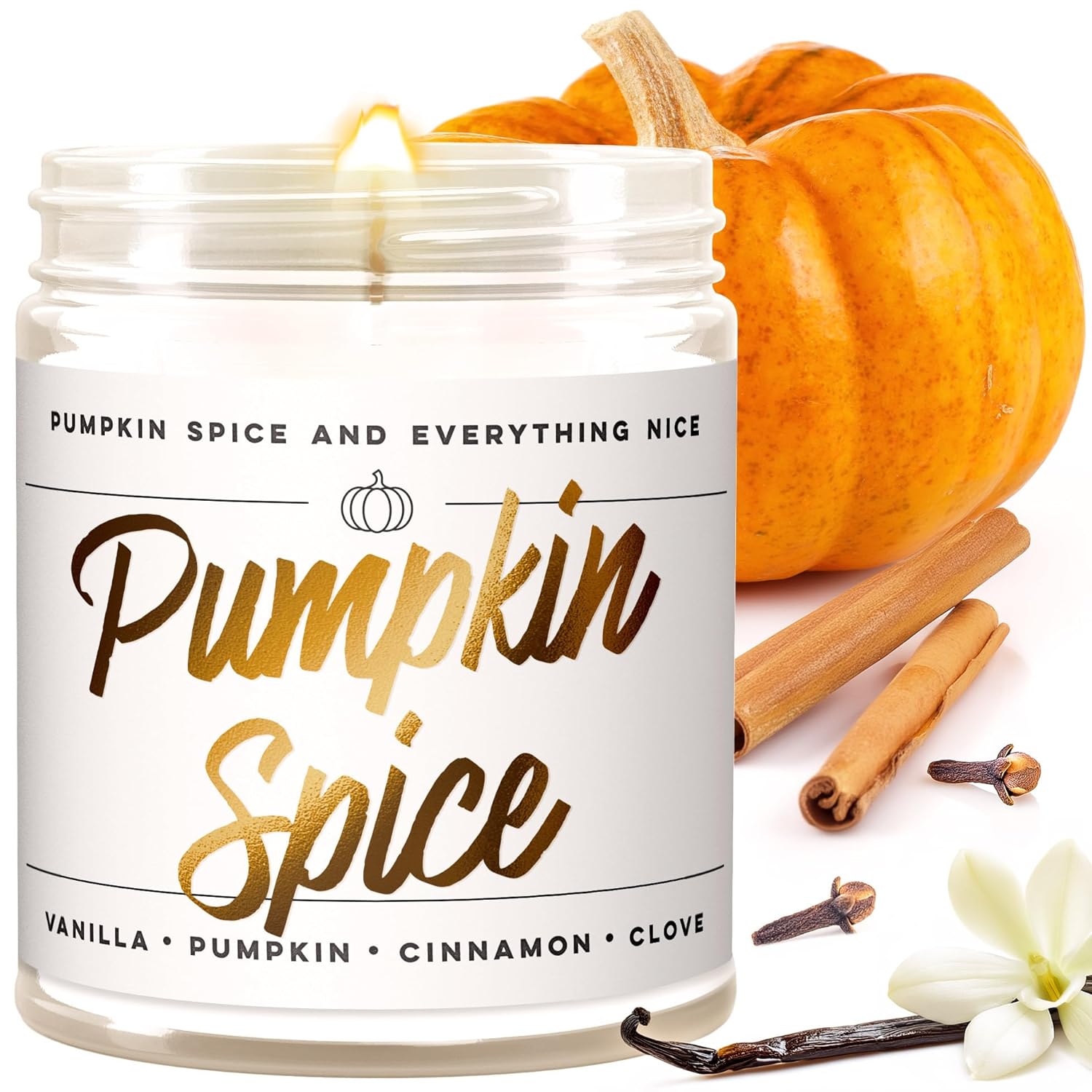 WAX & WIT Fall Candles, Pumpkin Spice Candles for Home, Autumn Candle, Pumpkin C...