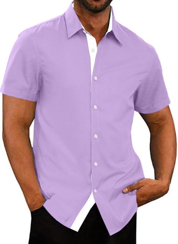 Unique JMIERR Men's Casual Button Down Shirts, Special Wrinkle-Free Short Sleeve...