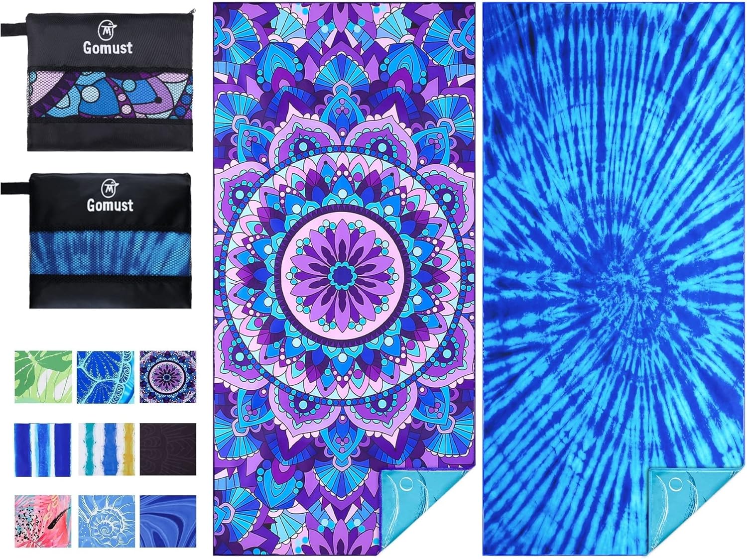 2 Pack Lightweight Thin Beach Towel, Special Extra Large Microfiber Sand Free To...