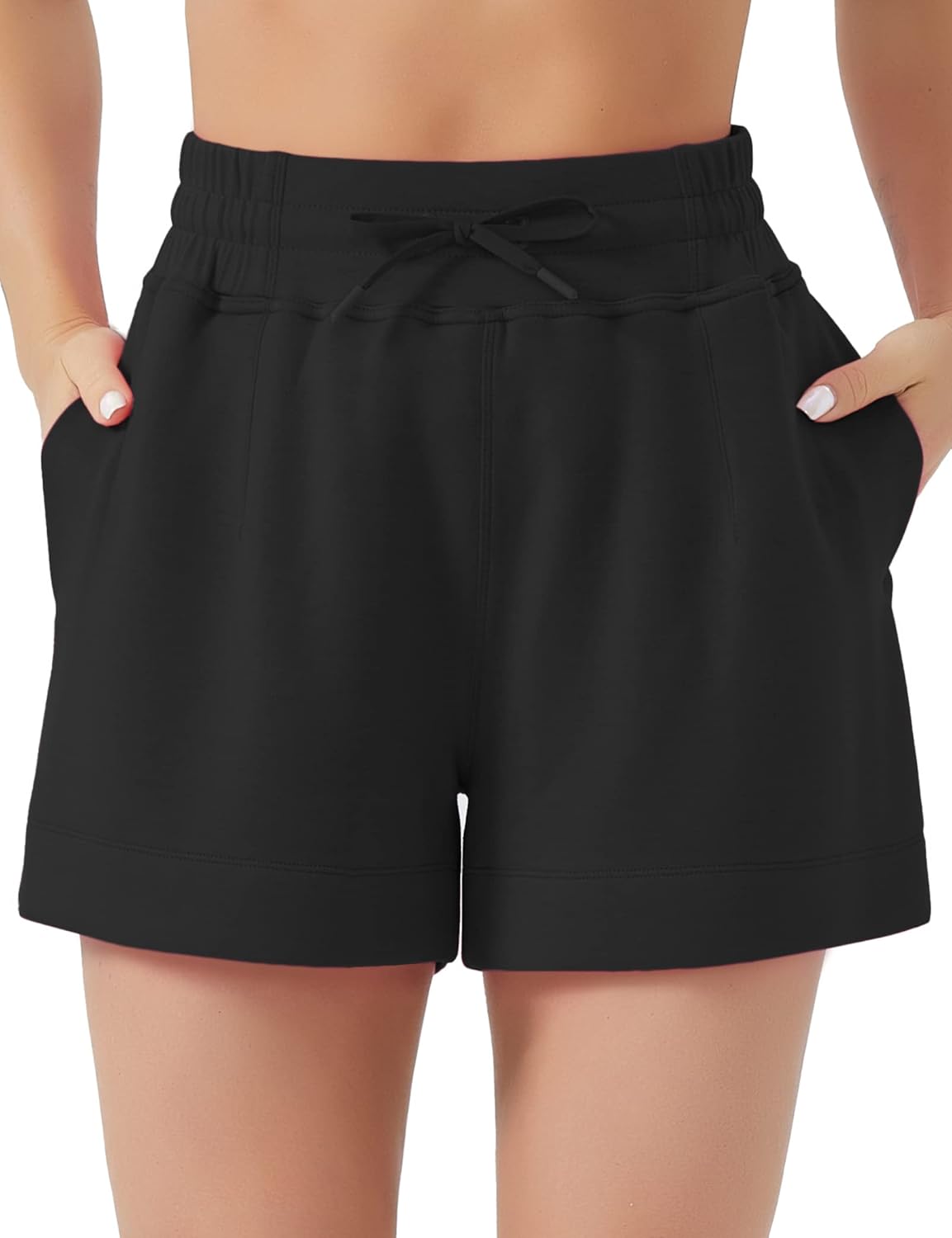 THE GYM PEOPLE Women's Drawstring Sweat Shorts, Special High Waisted Summer Work...