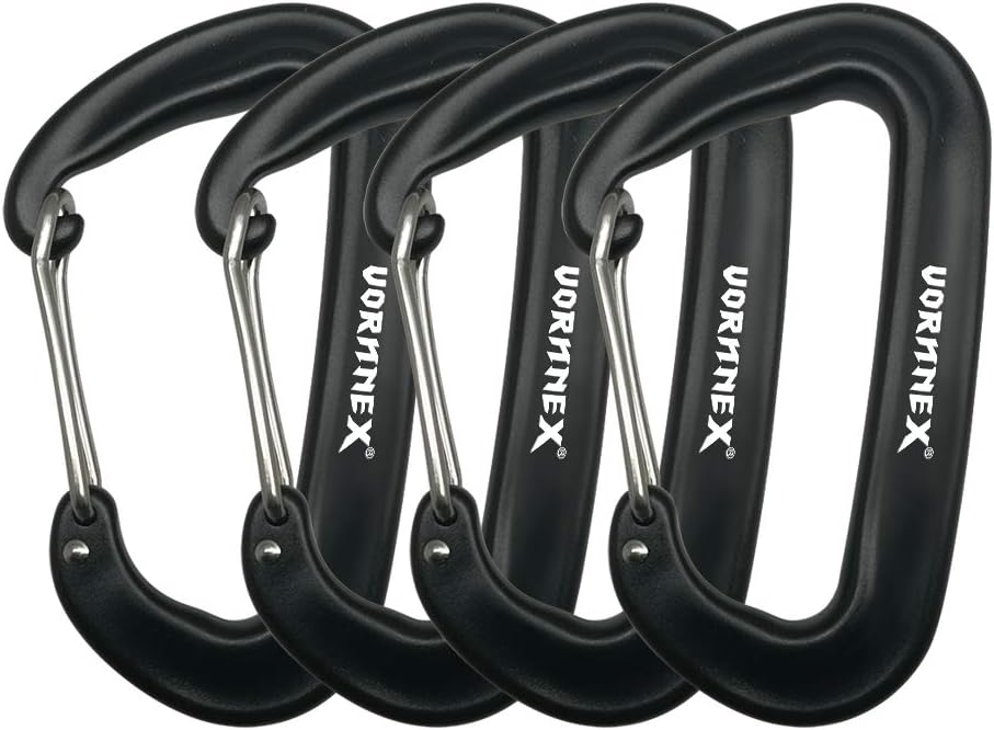 Heavy Duty 12KN Aluminum Carabiner Clip 4 Pack, Special Carabiner for Hammocks,...