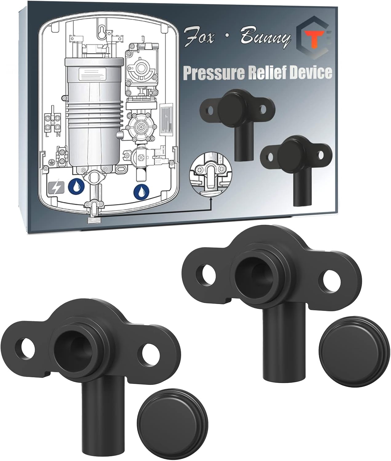 2Pcs Pressure Relief Device for Triton, with Disc Seals Cover Valve, Shower Spar...