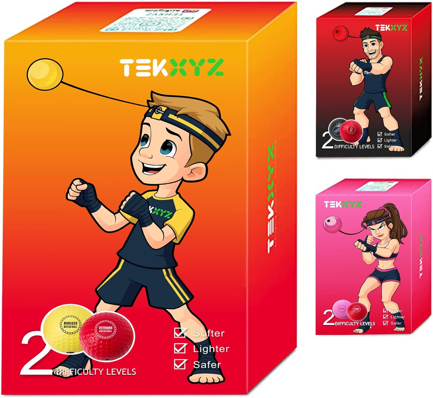 TEKXYZ Boxing Reflex Ball, Special Boxing Ball with Headband, Innovative Boxing...