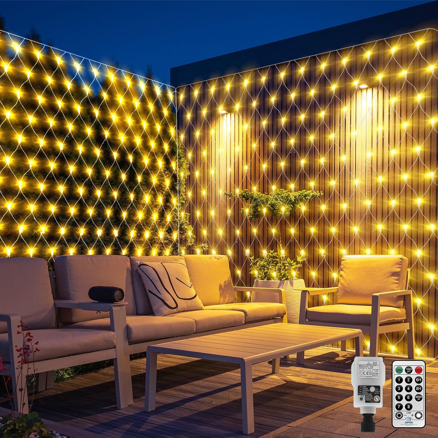 CORST 6 X 2M Large Net Fairy String Lights for Bushes Plug in,300LEDs Christmas...