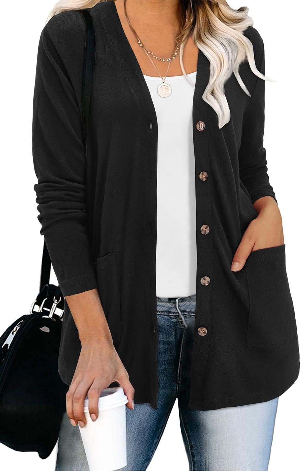 ULTRANICE Women's Cardigan Sweaters Lightweight Long Sleeve Open Front Knitted B...