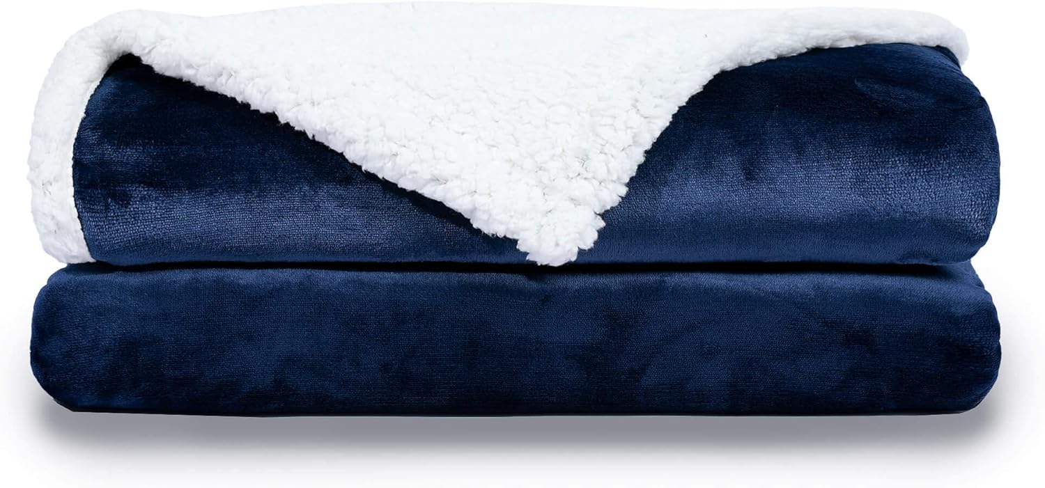 NANPIPER Sherpa Blanket,Soft Fuzzy Fleece Blanket,Warm Plush Edge Twin Size Blan...