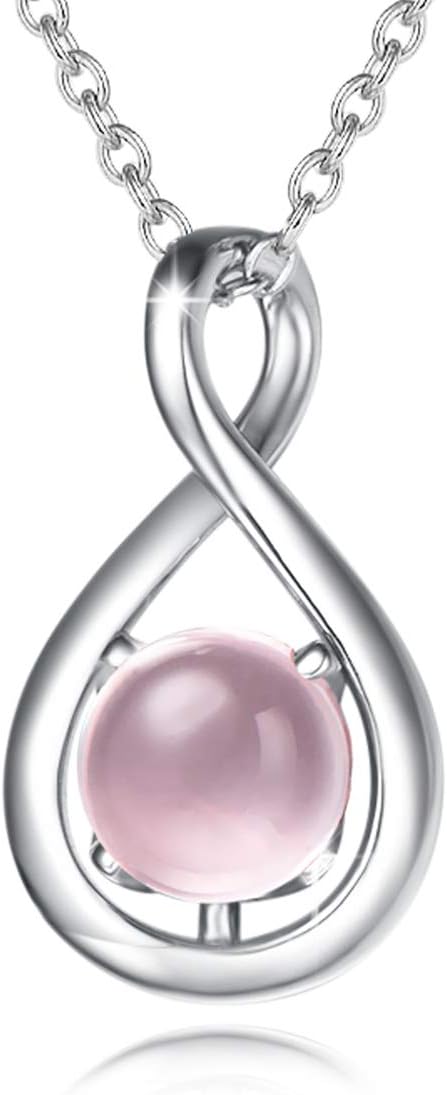FANCIME Birthstone Necklaces for Women Fine Jewelry Sterling Silver Dainty Infin...