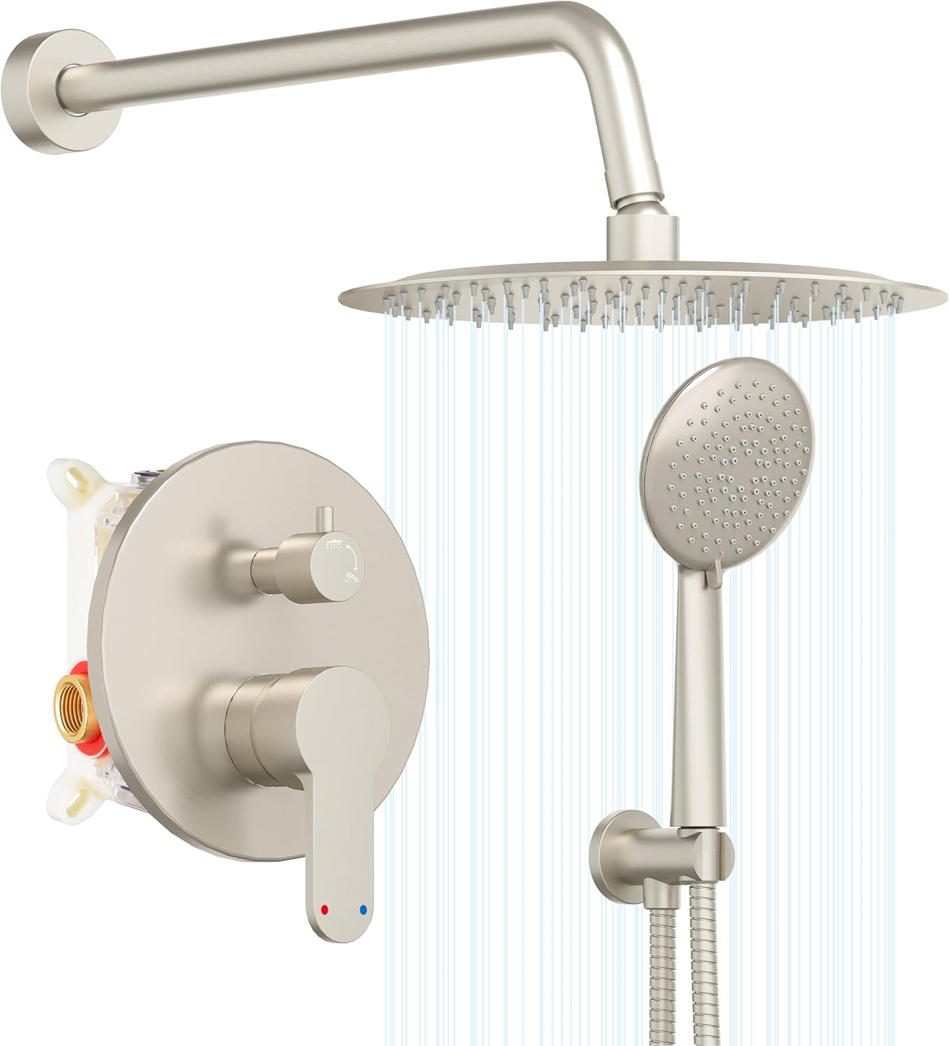 Gabrylly Shower System, Shower Faucet Set with Pressure Balance Shower Valve, 10...