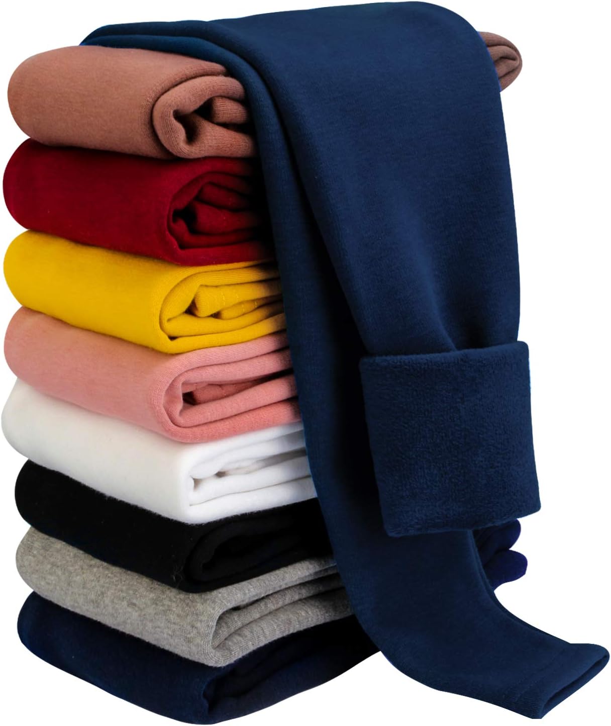 BOOPH Girls Winter Leggings Fleece Lined Toddler Kids Basic Full Length Pants 9-...