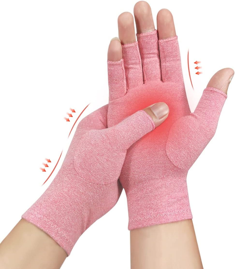 Donfri 1 Pair Arthritis Gloves Fingerless Compression Gloves for Women Men Relie...