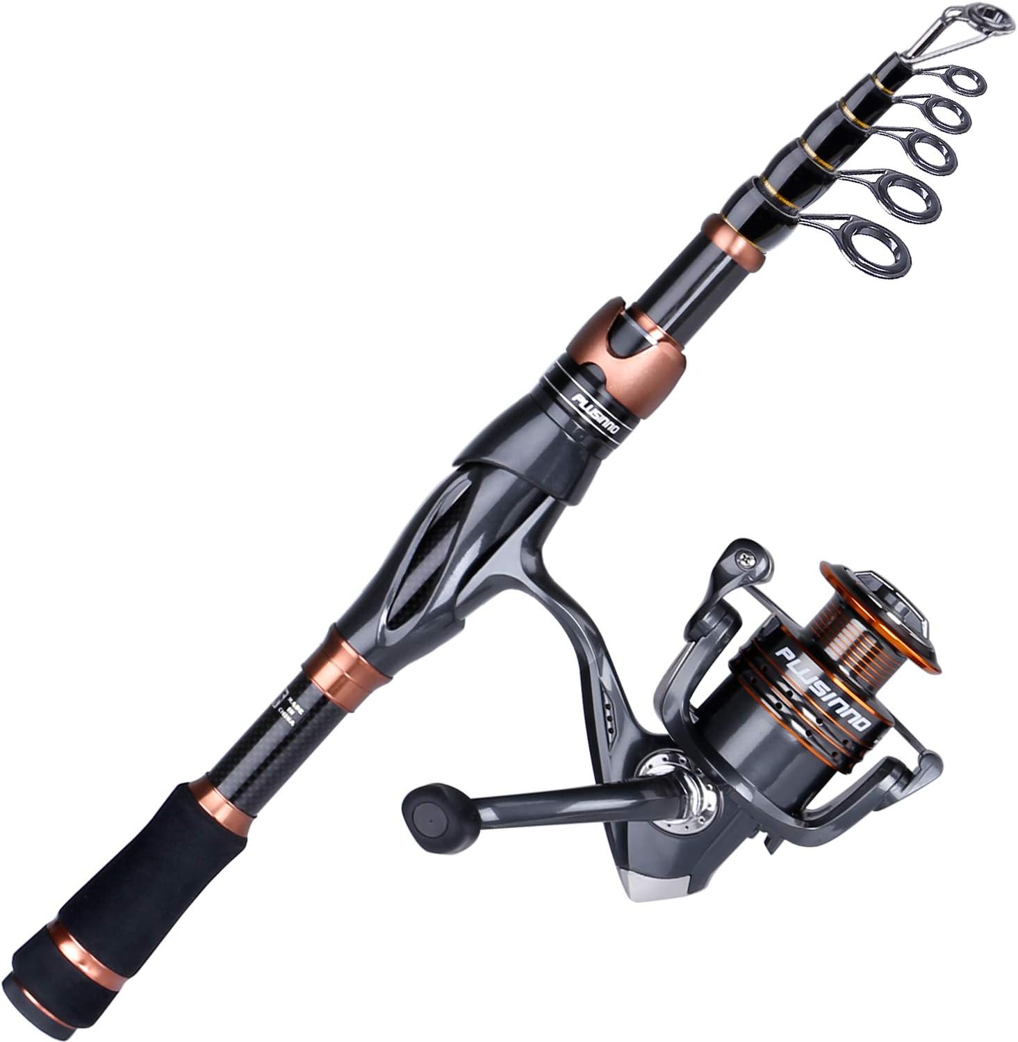 PLUSINNO Fishing Rod and Reel Combos, Bronze Warrior Toray 24-Ton Carbon Matrix...