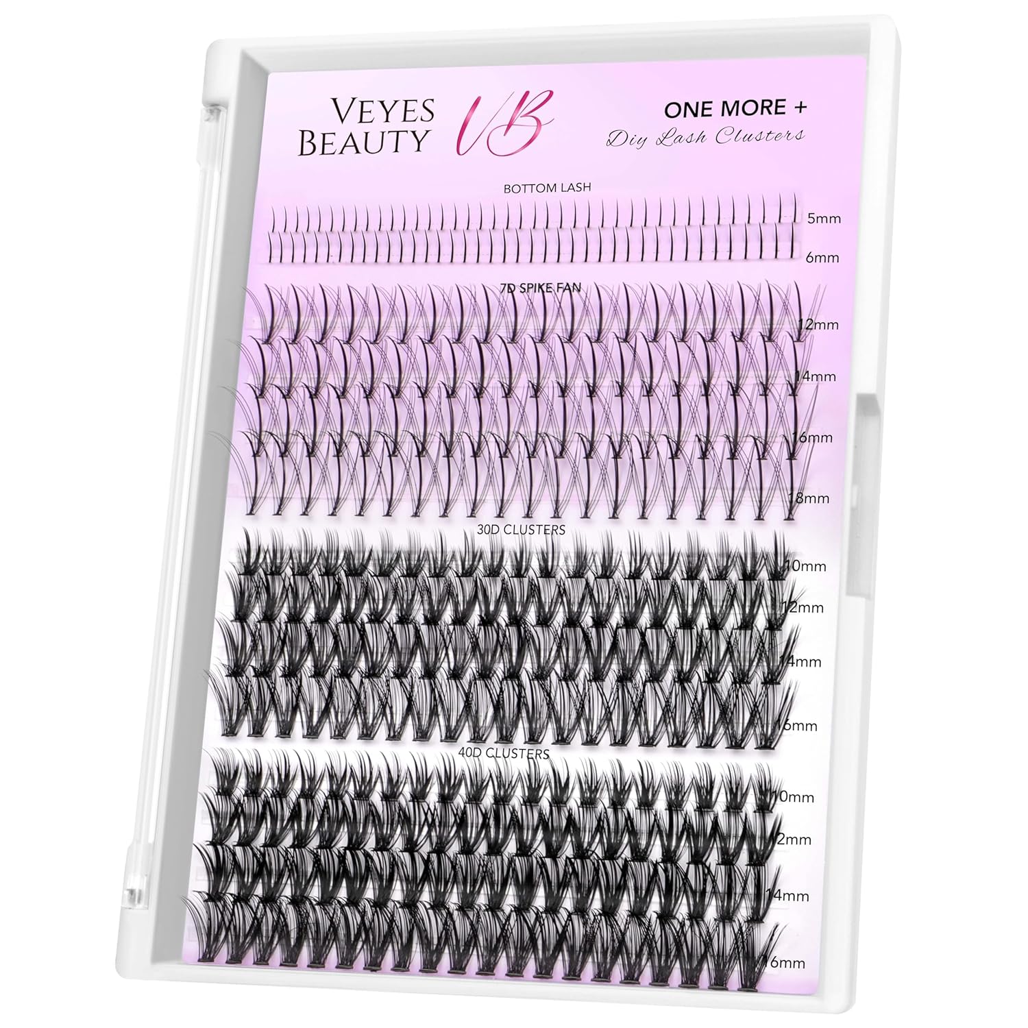 VEYESBEAUTY Lash Clusters Individual Lash Extensions One More+ DIY Multi-type Fa...