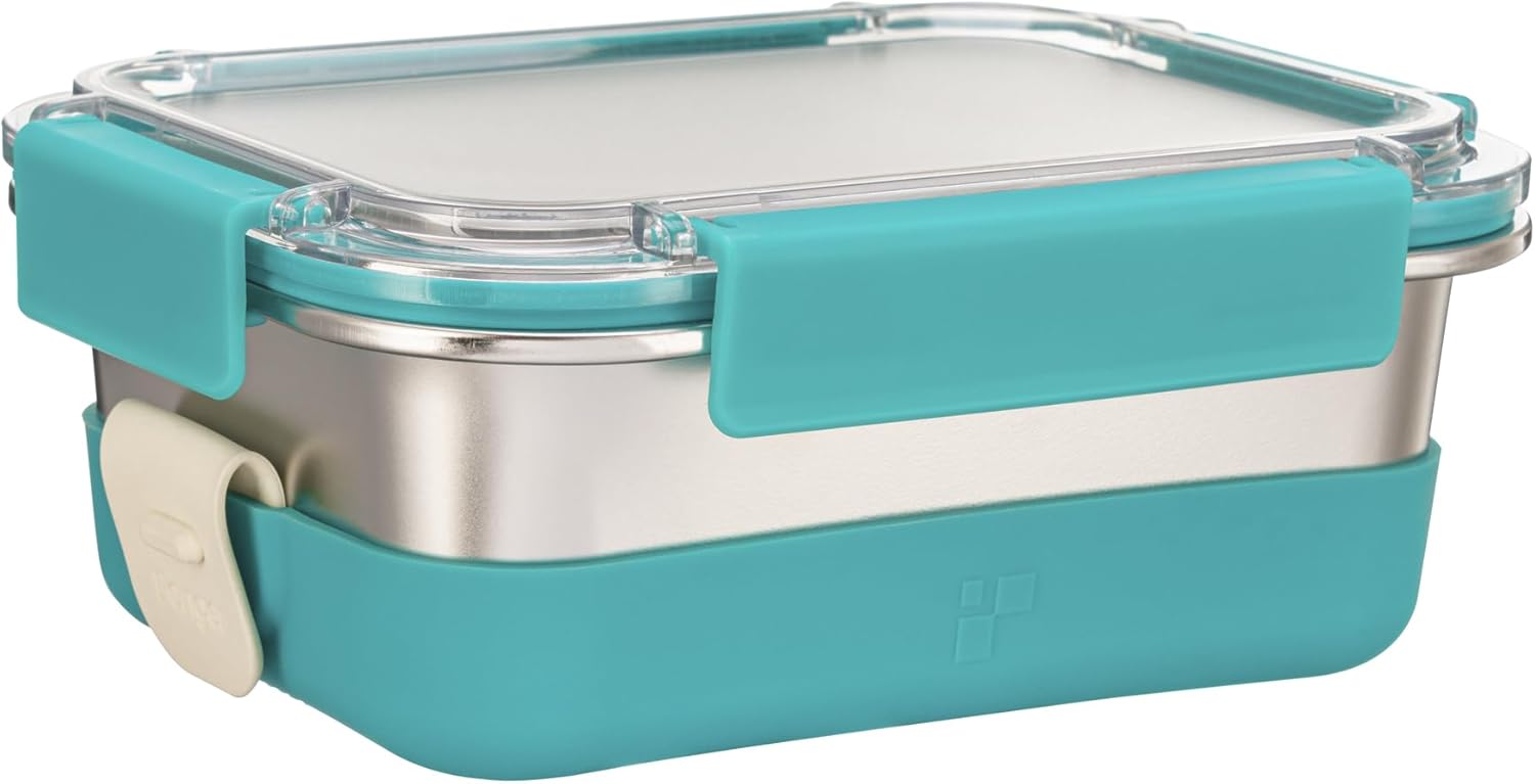 Stainless Steel Lunch Box with Silicone Sleeve/Bento Box/Food Storage Containers...