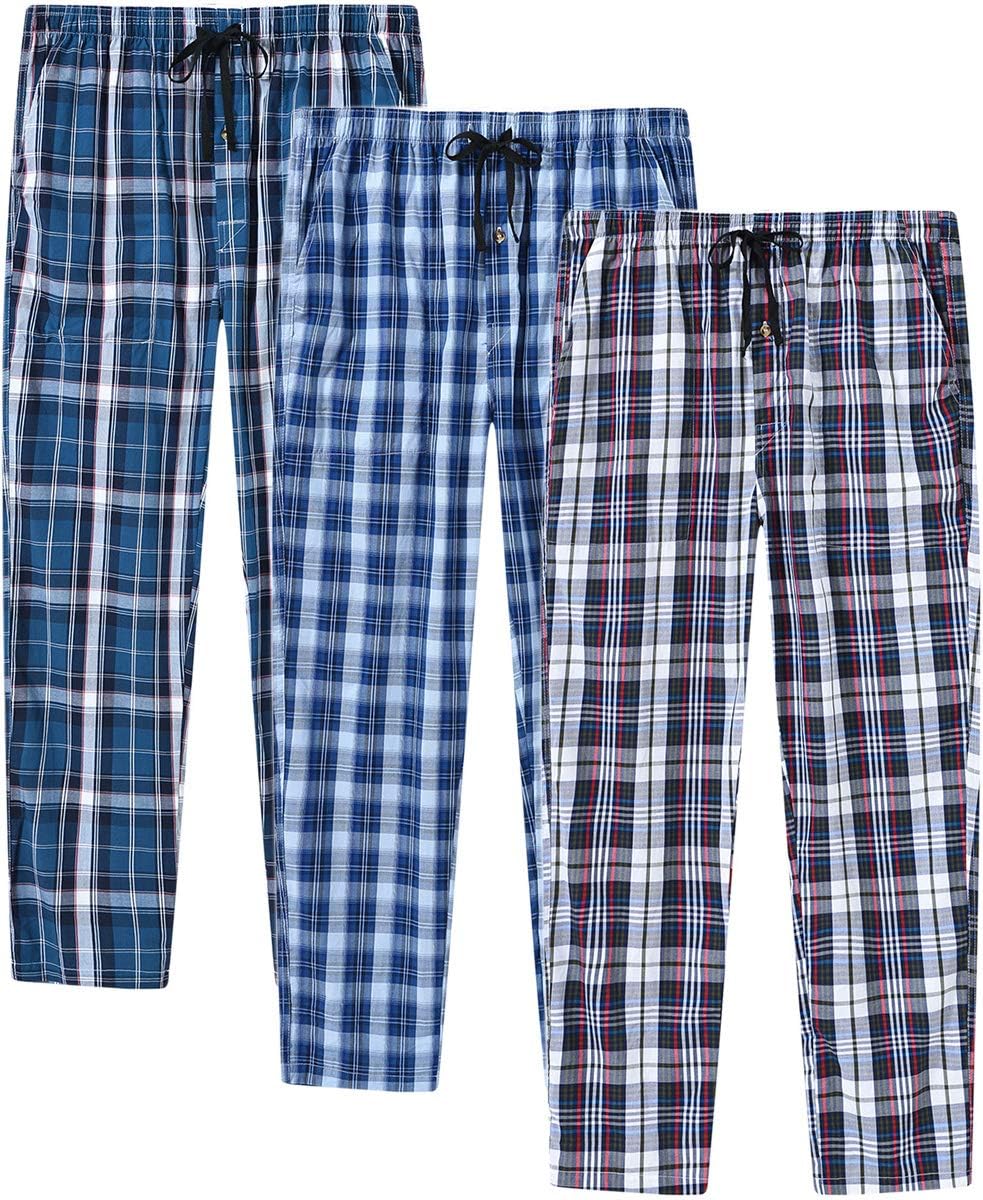 MoFiz Men's Pajama Bottom Pants Sleepwear Lounging Relaxed House PJS Pants with...