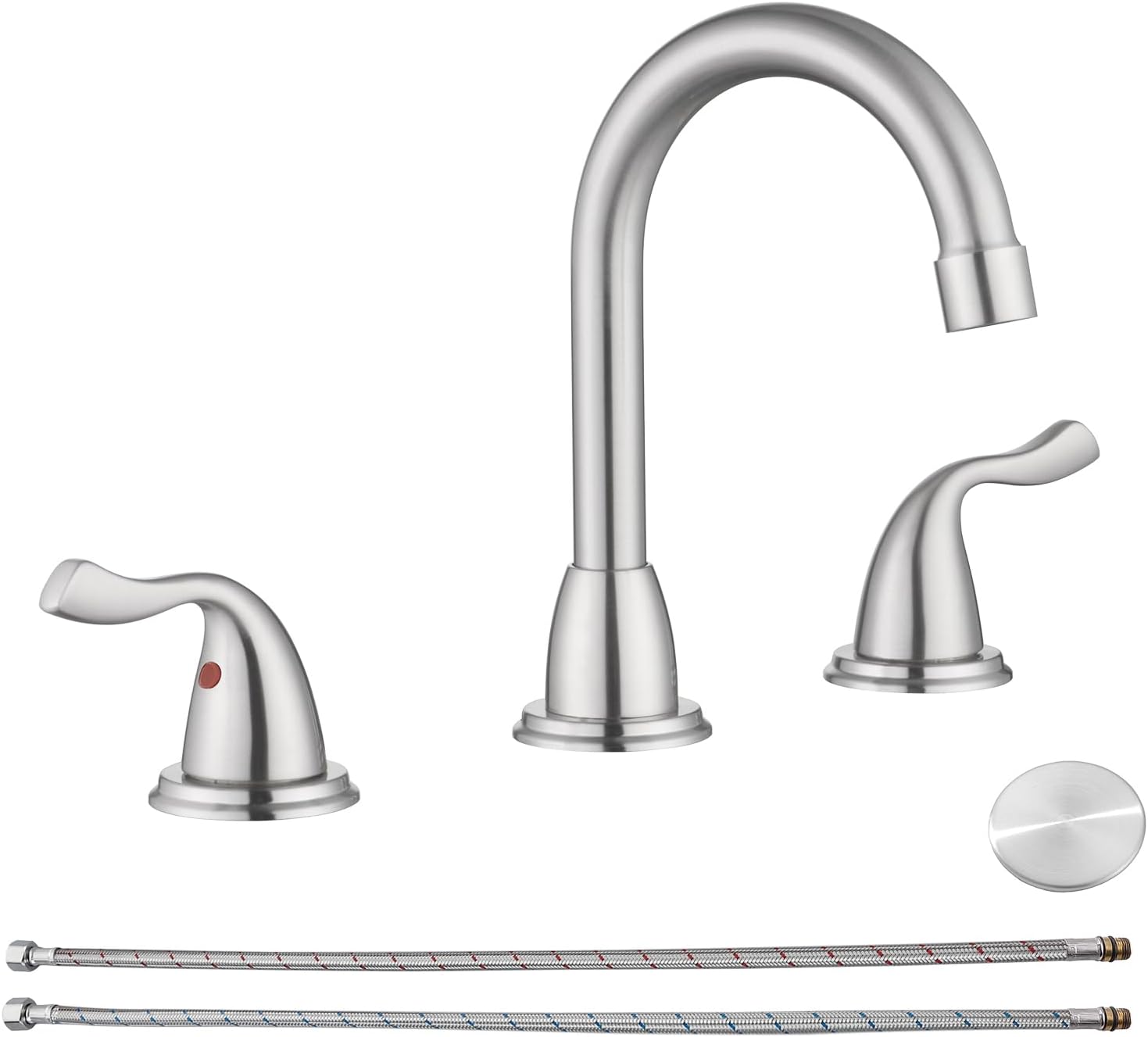 RKF Bathroom Faucets for Sink 3 Hole Brushed Nickel 8 inch Widespread Bathroom S...