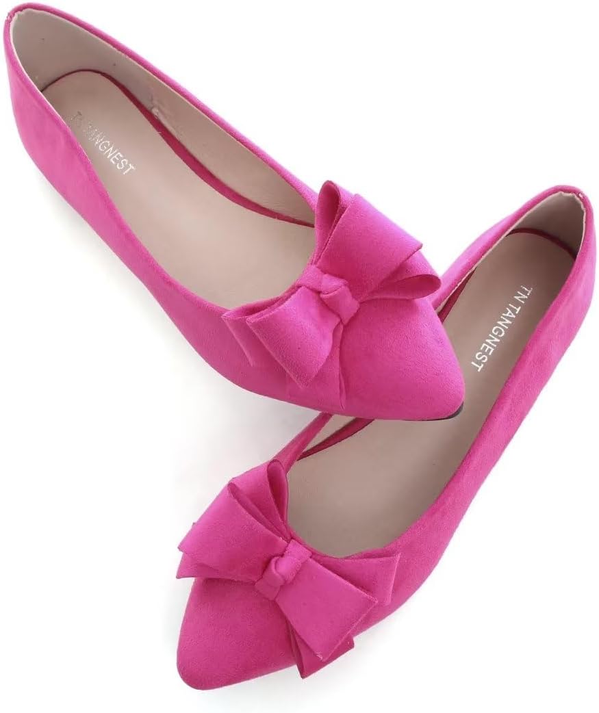 TN TANGNEST Women's Summer Flats Comfortable Pointed Toe Bowknot Dress Flats Sli...